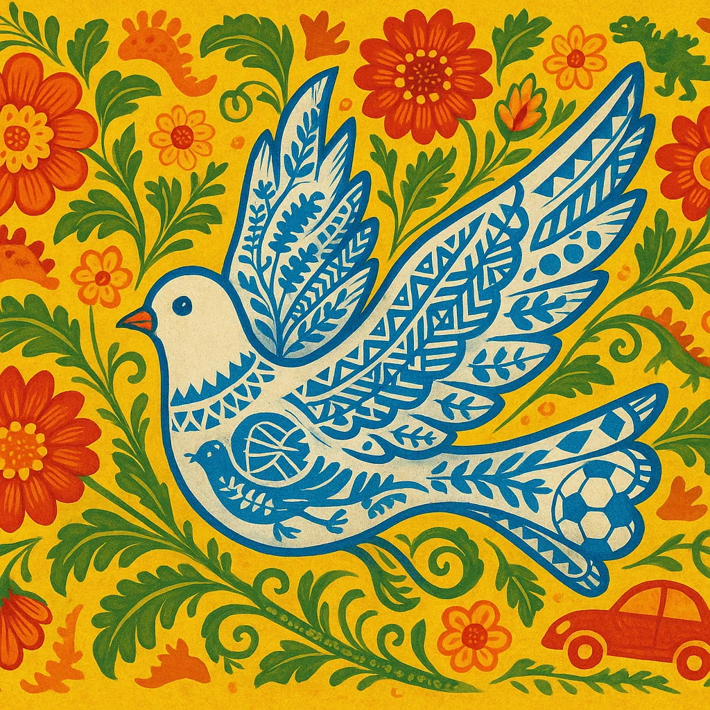 Genearated 'A Dove Has Spread Her Wings and Asks for Peace' in new chat